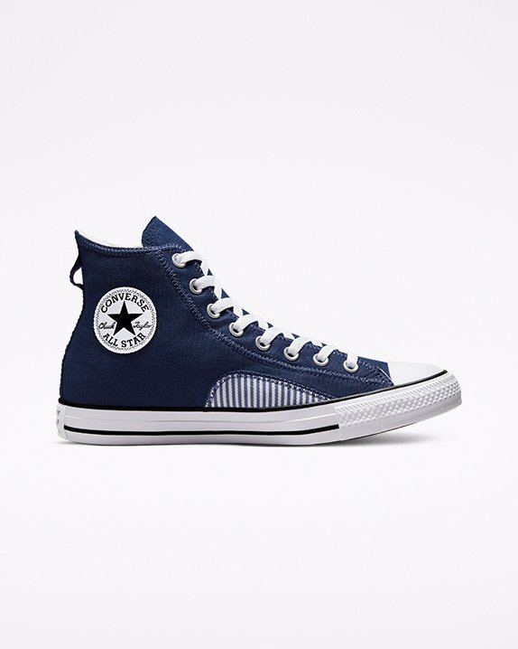 Converse Chuck Taylor All Star Hickory Stripe Magasszárú Top Sötétkék | A25318H