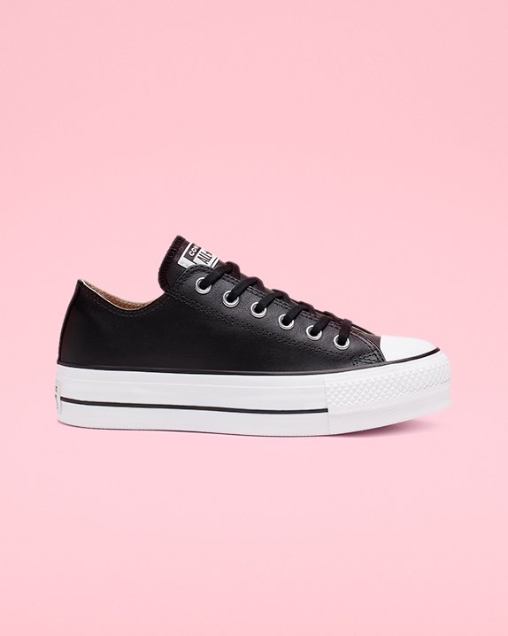 Converse Chuck Taylor All Star Platform Bőr Rövidszárú Top Fekete | A26055I