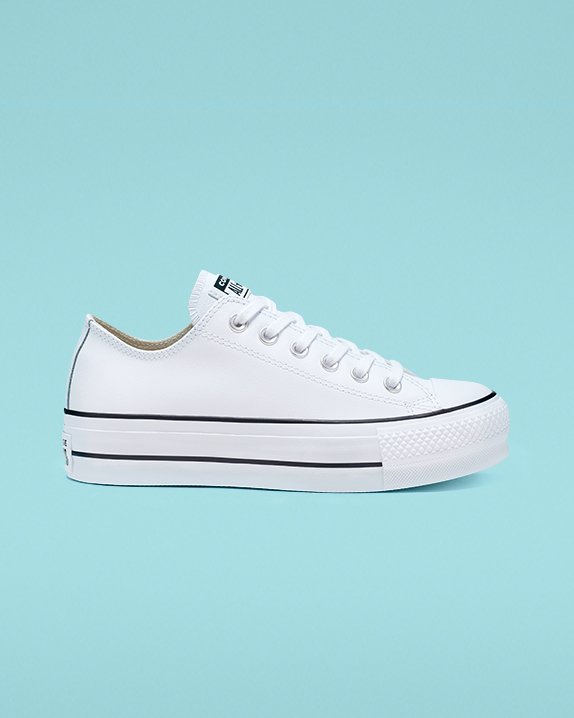 Converse Chuck Taylor All Star Platform Bőr Rövidszárú Top Fehér | A50275O